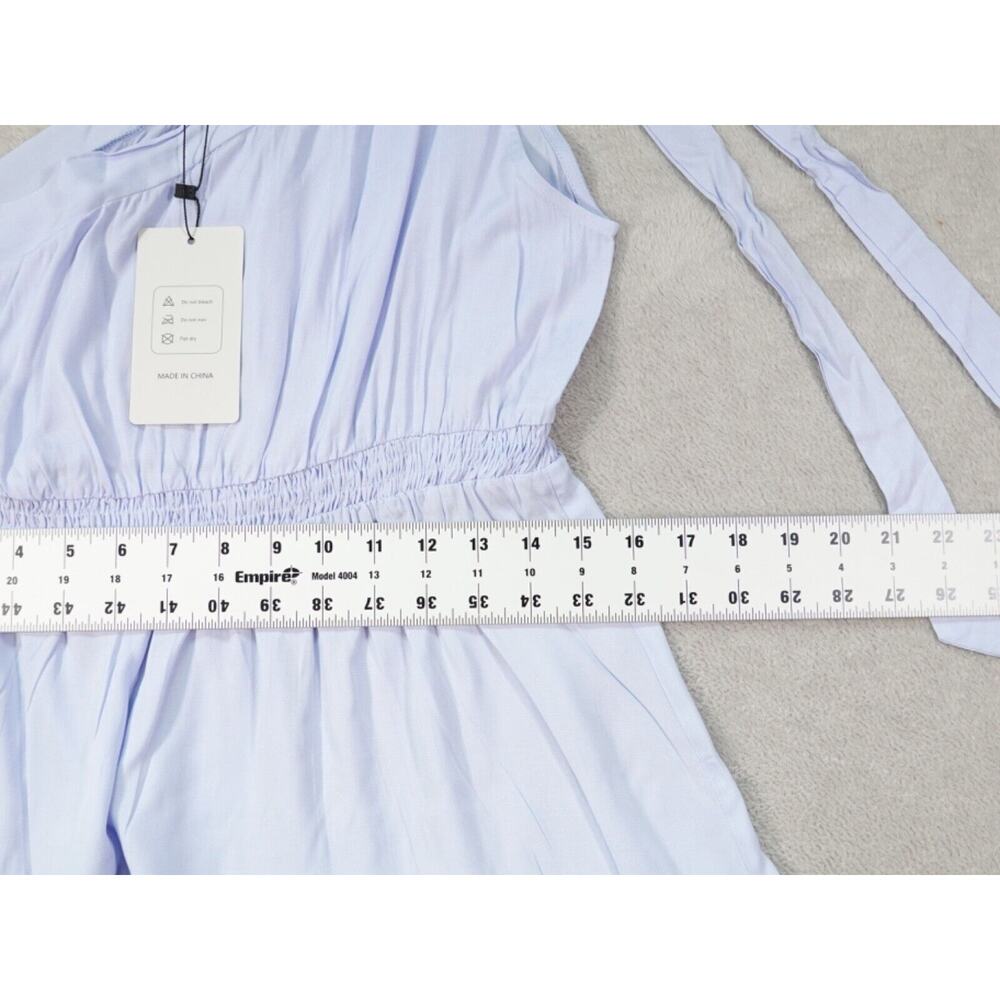 Fashion Womens Light Blue One Shoulder Tie Sundress Size M - Picture 5 of 11